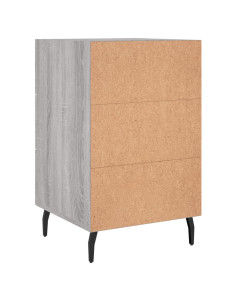 Comodino Grigio Sonoma 40x40x66 cm in Legno Multistrato 2