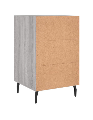 Comodino Grigio Sonoma 40x40x66 cm in Legno Multistrato