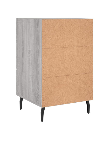 Comodino Grigio Sonoma 40x40x66 cm in Legno Multistrato