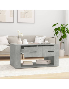 Tavolino da Salotto Grigio Cemento 80x50x40cm Legno Multistrato 2