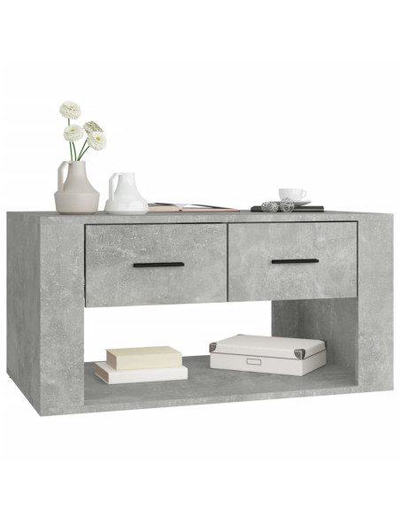 Tavolino da Salotto Grigio Cemento 80x50x40cm Legno Multistrato