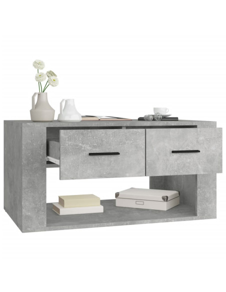 Tavolino da Salotto Grigio Cemento 80x50x40cm Legno Multistrato