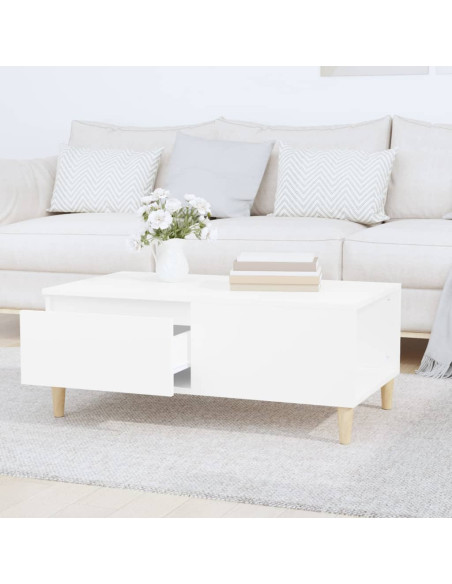 Tavolino da Salotto Bianco 90x50x36,5 cm in Legno Multistrato