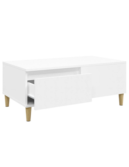 Tavolino da Salotto Bianco 90x50x36,5 cm in Legno Multistrato