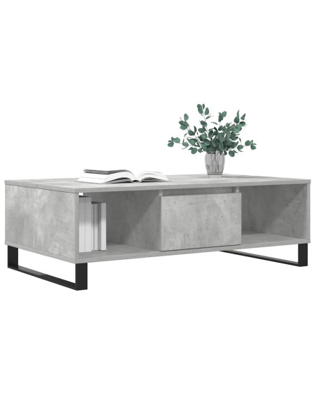 Tavolino Salotto Grigio Cemento 104x60x35 cm Legno Multistrato