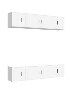 Set di Mobili Porta TV 6 pz Bianco in Legno Multistrato