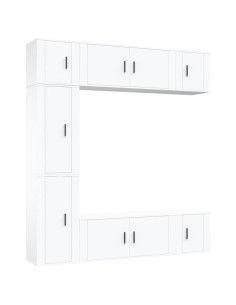 Set di Mobili Porta TV 7 pz Bianco in Legno Multistrato