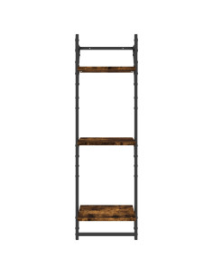 Set Mensole Parete con Aste 6pz Rovere Fumo Legno Multistrato 2