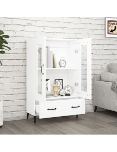 Credenza Bianca 70x31x115 cm in Legno Ingegnerizzato 2