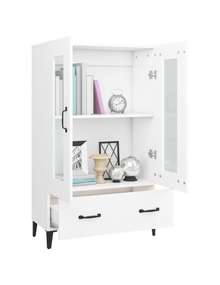 Credenza Bianca 70x31x115 cm in Legno Ingegnerizzato