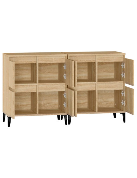Credenze 2pz Rovere Sonoma 60x35x70 cm in Legno Multistrato