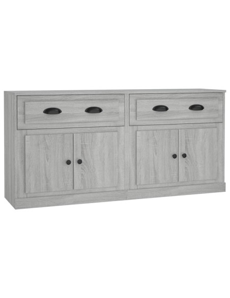 Credenze 2 pz Grigio Sonoma in Legno Multistrato