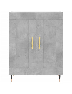 Credenza Grigio Cemento 69,5x34x180 cm in Legno Multistrato 2