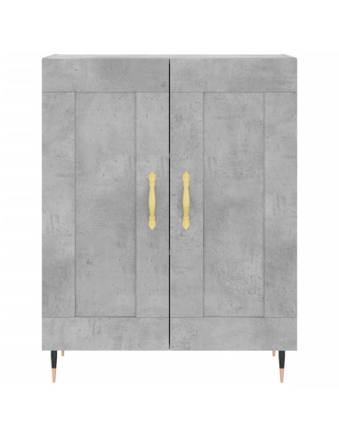 Credenza Grigio Cemento 69,5x34x180 cm in Legno Multistrato