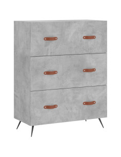 Credenza Grigio Cemento 69,5x34x180 cm in Legno Multistrato