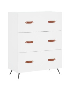 Credenza Bianca 69,5x34x180 cm in Legno Multistrato