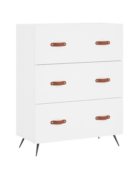 Credenza Bianca 69,5x34x180 cm in Legno Multistrato