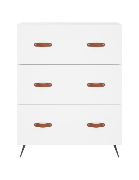 Credenza Bianca 69,5x34x180 cm in Legno Multistrato