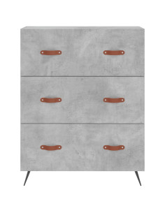Credenza Grigio Cemento 69,5x34x180 cm in Legno Multistrato 2