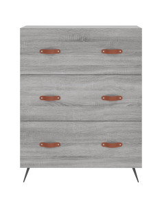 Credenza Grigio Sonoma 69,5x34x180 cm in Legno Multistrato 2