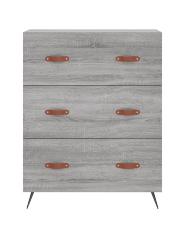 Credenza Grigio Sonoma 69,5x34x180 cm in Legno Multistrato