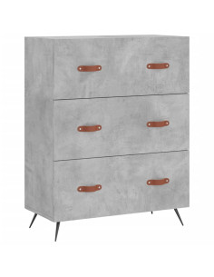 Credenza Grigio Cemento 69,5x34x180 cm in Legno Multistrato