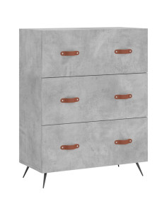 Credenza Grigio Cemento 69,5x34x180 cm in Legno Multistrato