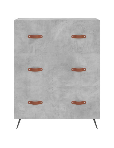 Credenza Grigio Cemento 69,5x34x180 cm in Legno Multistrato