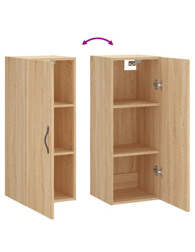 Mobile a Parete Rovere Sonoma 34,5x34x90 cm Legno Multistrato