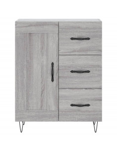 Credenza Grigio Sonoma 69,5x34x180 cm in Legno Multistrato 2