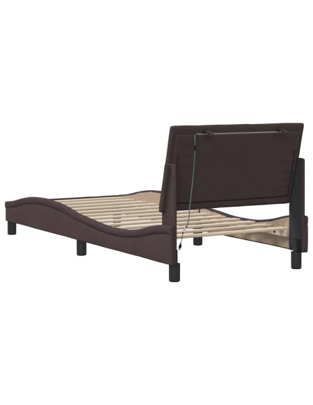 Giroletto senza Materasso Marrone Scuro 90x190 cm Tessuto