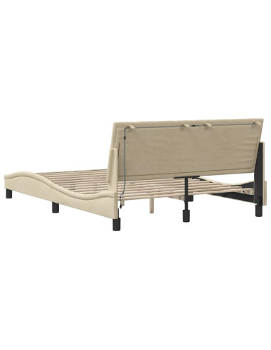 Giroletto senza Materasso Crema 140x190 cm in Tessuto