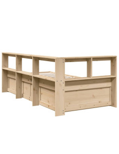 Letto Libreria senza Materasso 100x200 cm in Legno di Pino