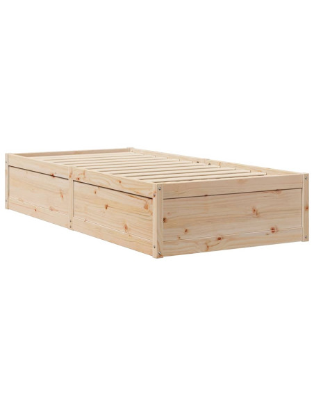 Letto Libreria senza Materasso 100x200 cm in Legno di Pino