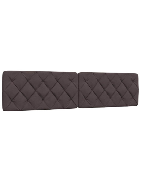 Letto con Materasso Marrone Scuro 200x200 cm in Tessuto