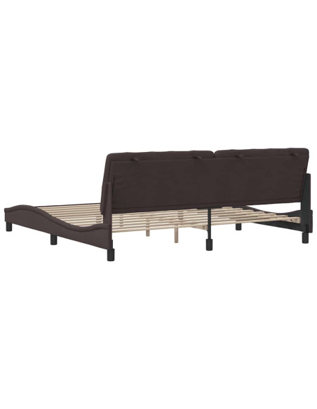 Giroletto senza Materasso Marrone Scuro 200x200 cm in Tessuto