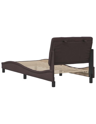 Giroletto senza Materasso Marrone Scuro 90x190 cm Tessuto