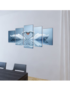 Set Stampa su Tela da Muro 5 pz Cigno 100 x 50 cm