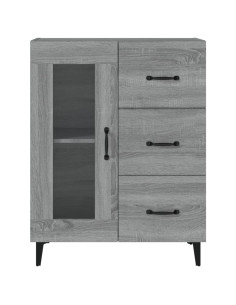 Credenza Grigio Sonoma 69,5x34x90 cm in Legno Multistrato