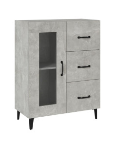 Credenza Grigio Cemento 69,5x34x90 cm in Legno Multistrato 2