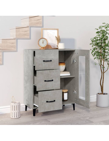 Credenza Grigio Cemento 69,5x34x90 cm in Legno Multistrato