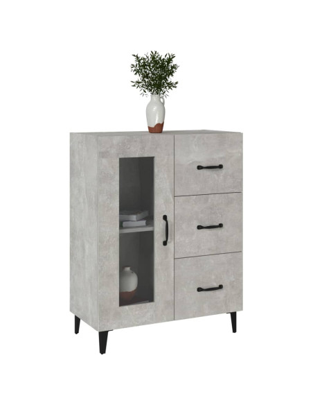 Credenza Grigio Cemento 69,5x34x90 cm in Legno Multistrato