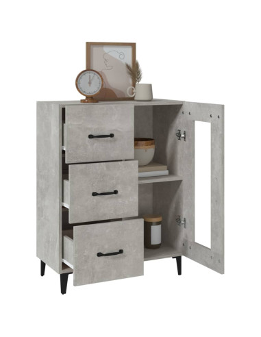 Credenza Grigio Cemento 69,5x34x90 cm in Legno Multistrato