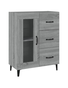 Credenza Grigio Sonoma 69,5x34x90 cm in Legno Multistrato 2