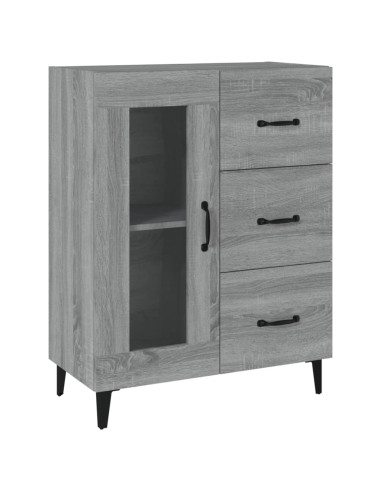 Credenza Grigio Sonoma 69,5x34x90 cm in Legno Multistrato