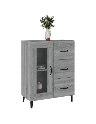Credenza Grigio Sonoma 69,5x34x90 cm in Legno Multistrato