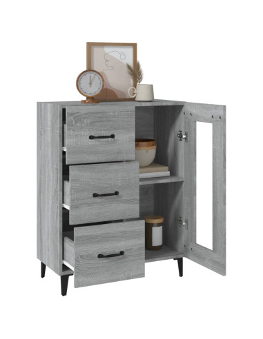 Credenza Grigio Sonoma 69,5x34x90 cm in Legno Multistrato