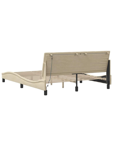 Giroletto senza Materasso Crema 160x200 cm in Tessuto
