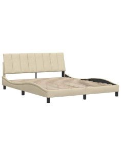 Giroletto senza Materasso Crema 160x200 cm in Tessuto