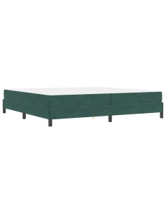 Letto a molle con materasso Verde Scuro 200 x 210 cm Tessuto